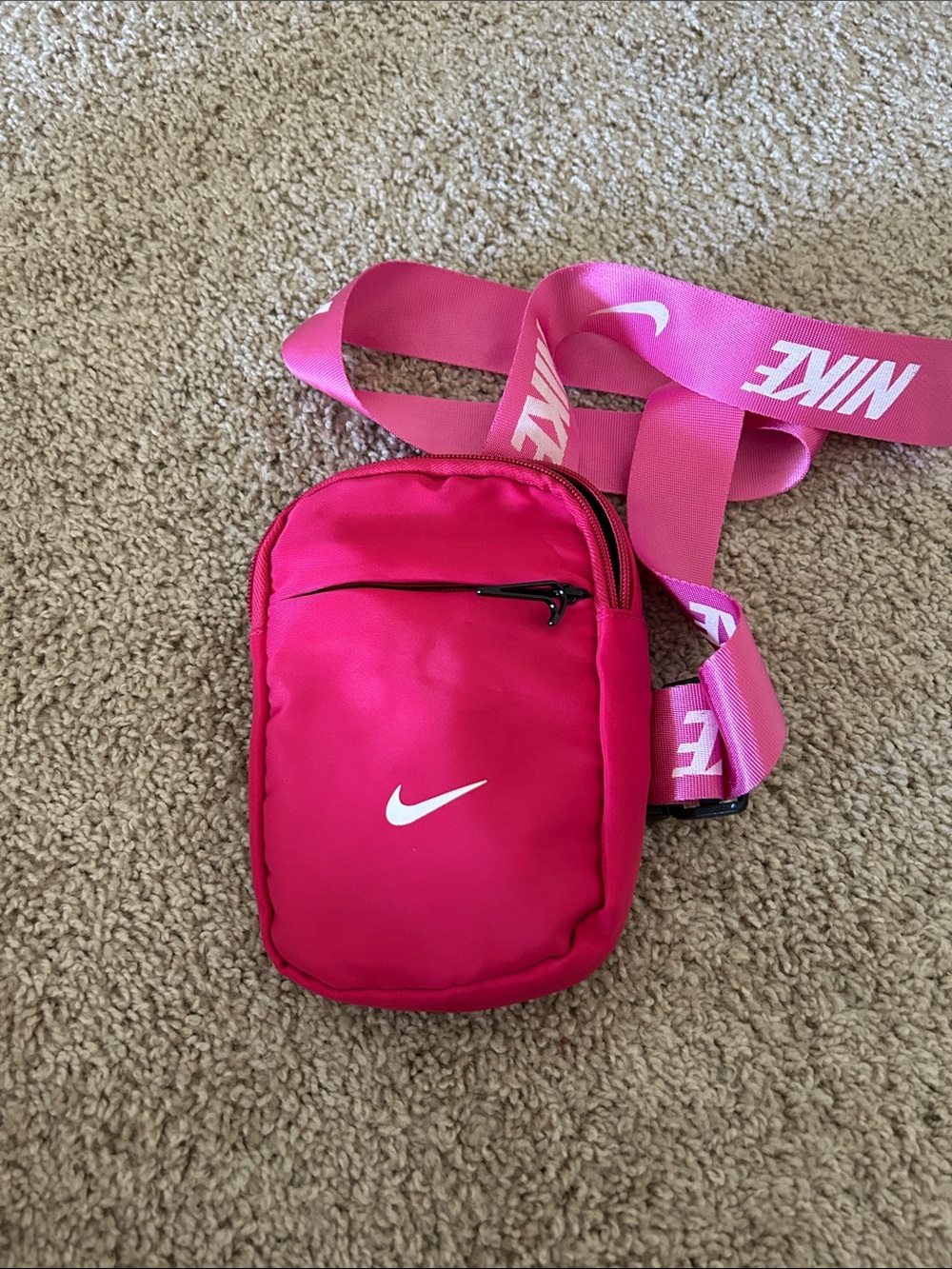 Nike Hot Pink Crossbody Bag with White Swoosh